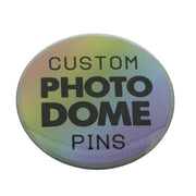 Custom photodome printed pin with full-color artwork