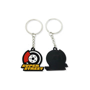 Custom embroidered fabric keychain with metal key ring