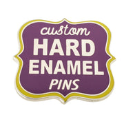 Custom hard enamel pin with smooth polished finish