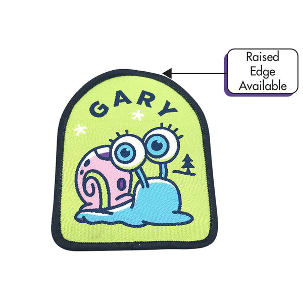 Custom printed patch with full-colour graphic artwork