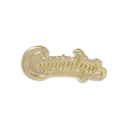 Custom embossed metal logo pin example