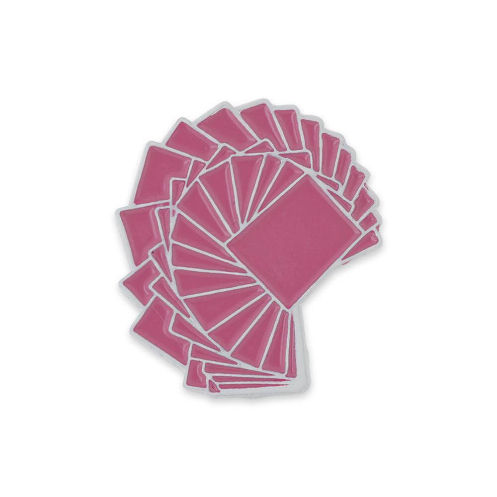 Soft enamel pin finish and attachment example
