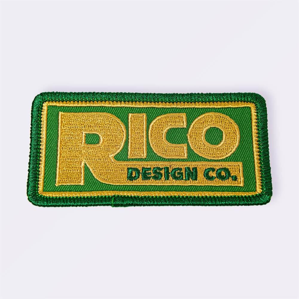 Custom woven patch with fine lettering