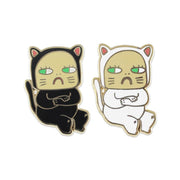 Polished metal and hard enamel pin detail