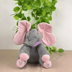 MZIHO™ Peek-a-Boo Talking Elephant Plush Toy | Soothing Toy for Babies & Toddlers