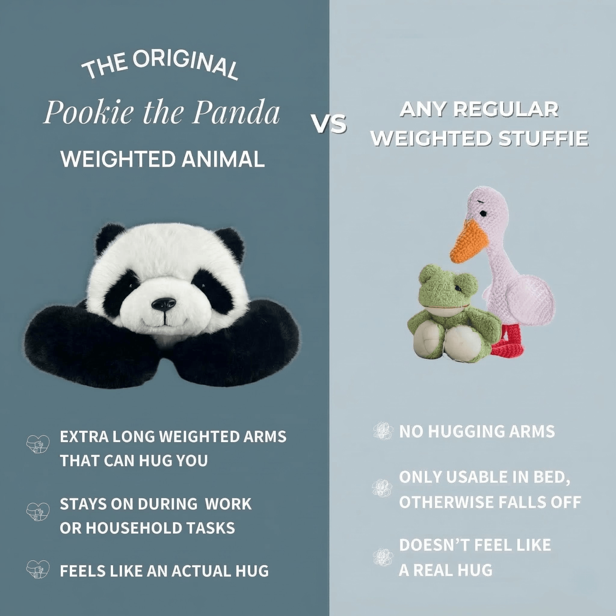 MZIHO™ Pookie the Panda Weighted Plush Hugging Animal