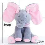 MZIHO™ Peek-a-Boo Talking Elephant Plush Toy | Soothing Toy for Babies & Toddlers