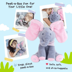 MZIHO™ Peek-a-Boo Talking Elephant Plush Toy | Soothing Toy for Babies & Toddlers
