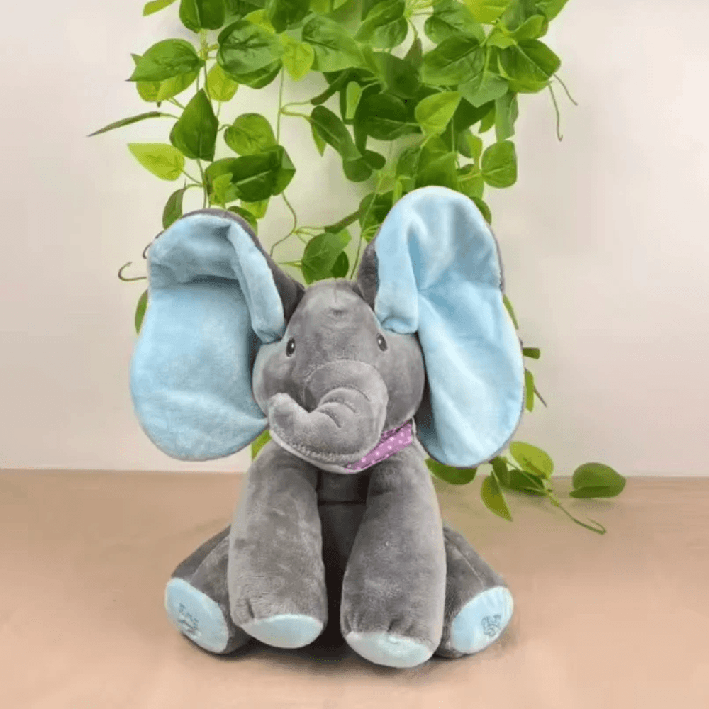 MZIHO™ Peek-a-Boo Talking Elephant Plush Toy | Soothing Toy for Babies & Toddlers Main image