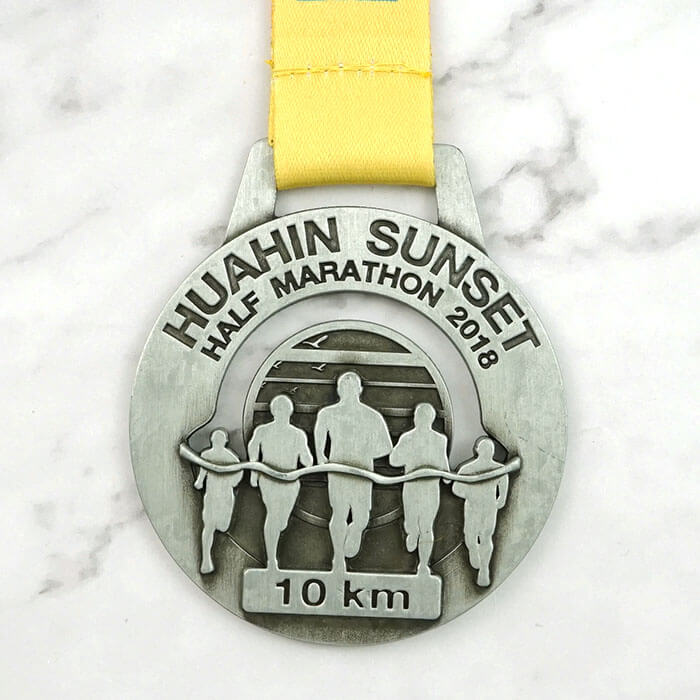 Custom race medal with ribbon and detailed artwork Main image