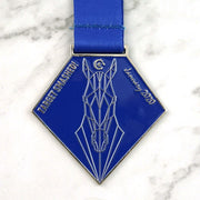 Personalized award medal finish and ribbon example