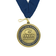 Custom award medal with personalized design and ribbon