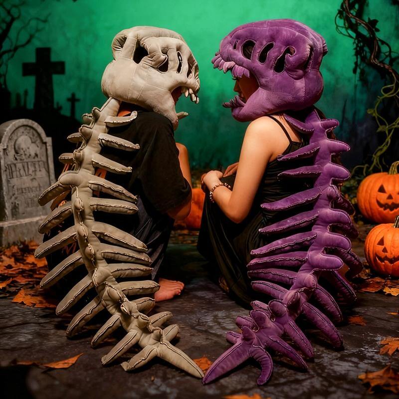 Wearable Dinosaur Skeleton Plush Costume - Soft & Huggable for Kids & Adults