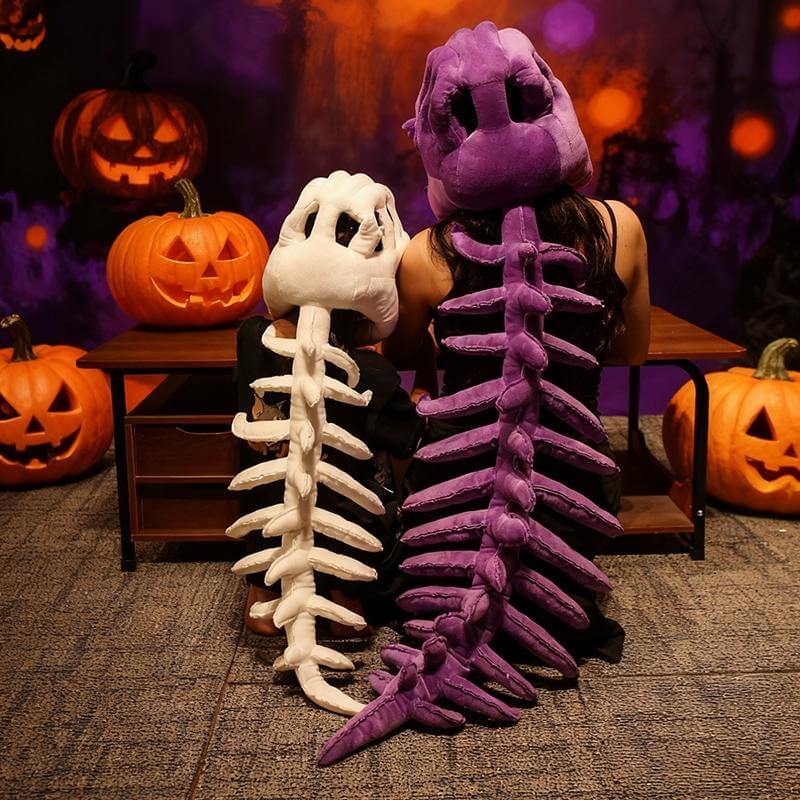 Wearable Dinosaur Skeleton Plush Costume - Soft & Huggable for Kids & Adults