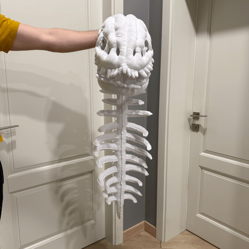 Wearable Dinosaur Skeleton Plush Costume - Soft & Huggable for Kids & Adults