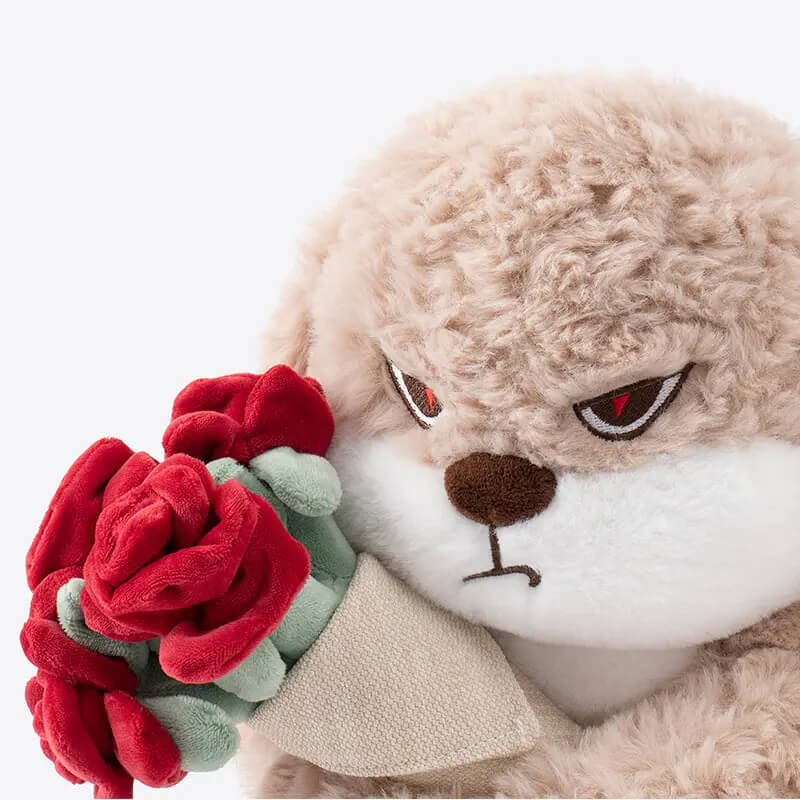 MZIHO DiuDiu Grumpy Bunny Plush with Rose Bouquet | Moody Rabbit Gift Mziho MZIHO DiuDiu Grumpy Bunny Plush with Rose Bouquet | Moody Rabbit Gift Mziho