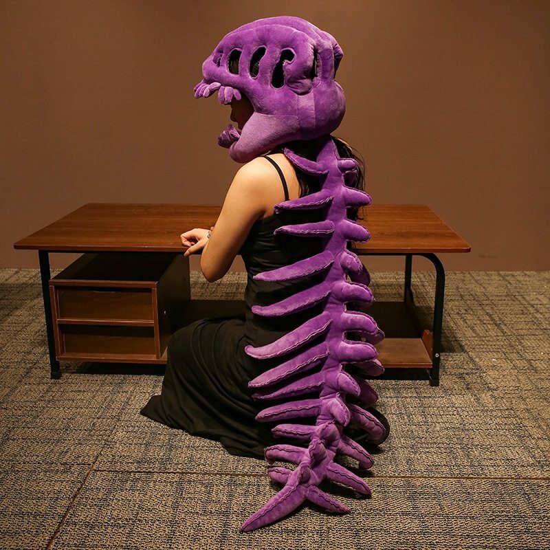 Wearable Dinosaur Skeleton Plush Costume - Soft & Huggable for Kids & Adults