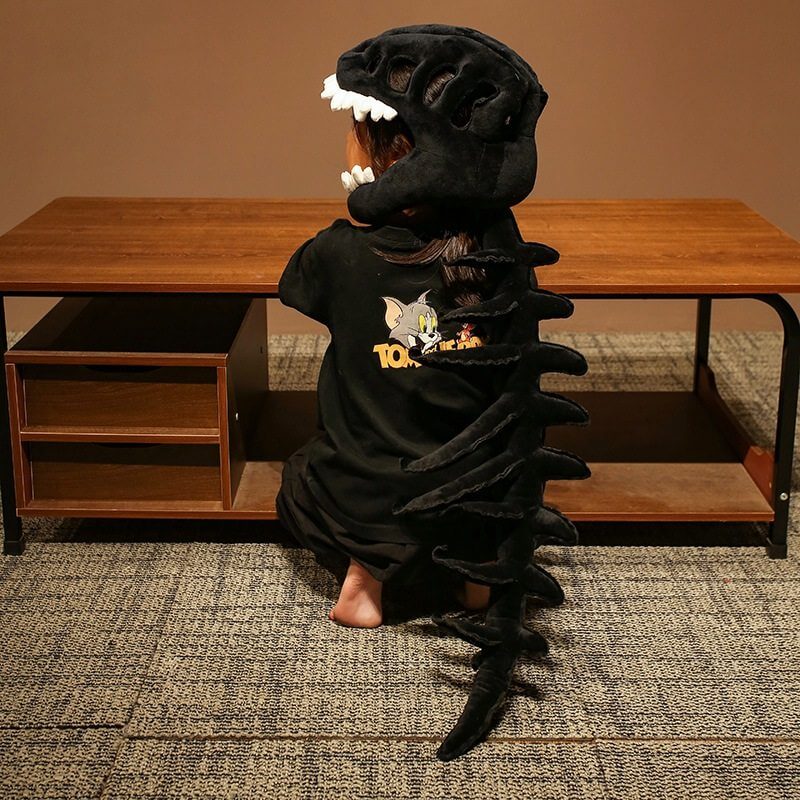 Wearable Dinosaur Skeleton Plush Costume - Soft & Huggable for Kids & Adults