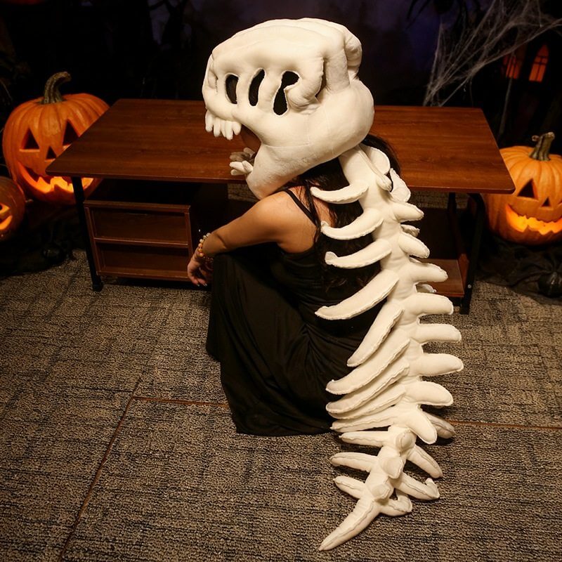 Wearable Dinosaur Skeleton Plush Costume - Soft & Huggable for Kids & Adults