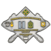 Crossed bayonet shaped army coin for the 4th Infantry Division
