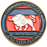 Custom military challenge coin for an engineer regiment