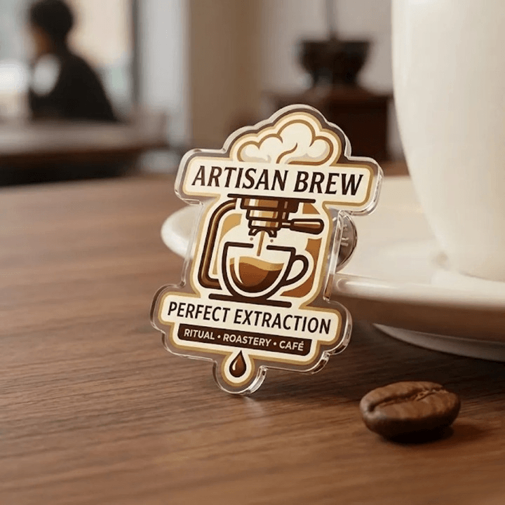 Custom-cut acrylic pin made from original artwork Main image