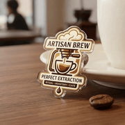 Custom-cut acrylic pin made from original artwork