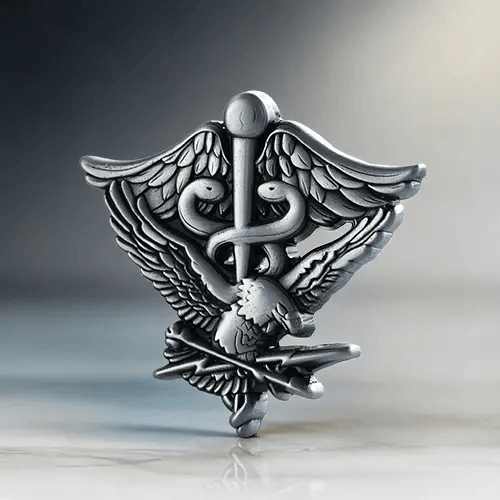 Custom dimensional pin with recessed metal detail