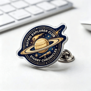 Custom acrylic pin with full-color printed artwork