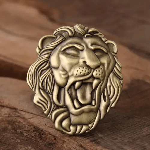 Custom 3D cast pin with sculpted raised metal detail