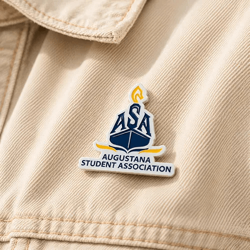 Custom soft enamel character pin with raised metal lines