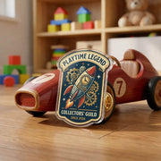 Custom acrylic pin featuring a colorful toy character design