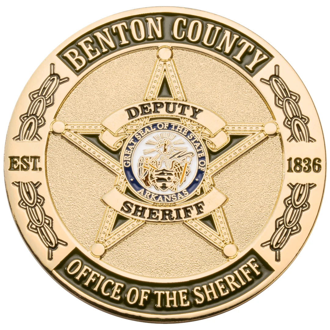 Custom sheriff challenge coin with a gold deputy star Main image